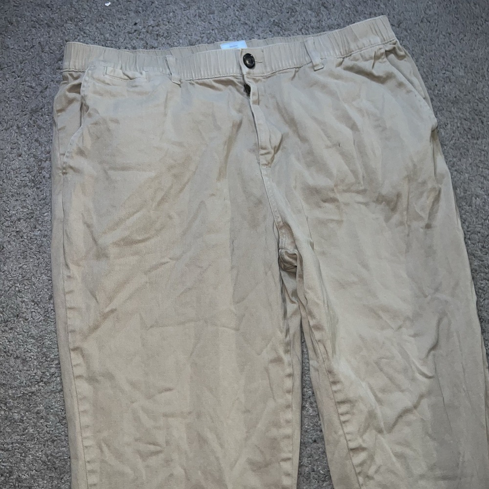Cove USA Chino Pants Men's 38x30 Beige Khaki Stretch Waist Elastic Athleisure